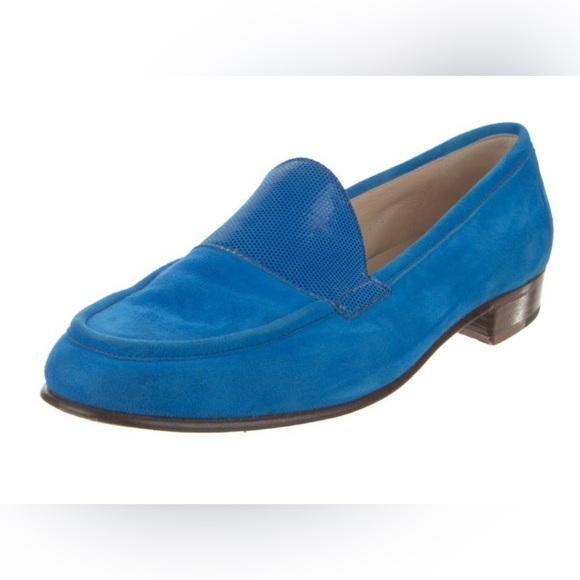 Rare Gravati Italian Royal Blue Suede Loafers - Picture 3 of 8